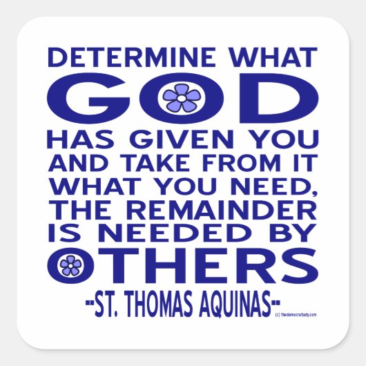 St. Thomas Aquinas citaat Vierkante Sticker (Voorkant)