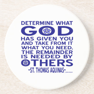 St. Thomas Aquinas citaat Zandsteen Onderzetter