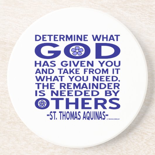 St. Thomas Aquinas citaat Zandsteen Onderzetter (Voorkant)