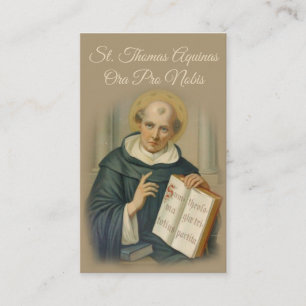 ST. THOMAS AQUINAS PRAYER HOLY CARD VISITEKAARTJE