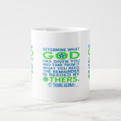 St. Thomas Aquinas Quote in Blue en Green Grote Koffiekop (Voorkant)