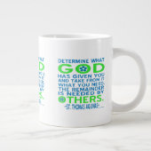 St. Thomas Aquinas Quote in Blue en Green Grote Koffiekop (Rechts)