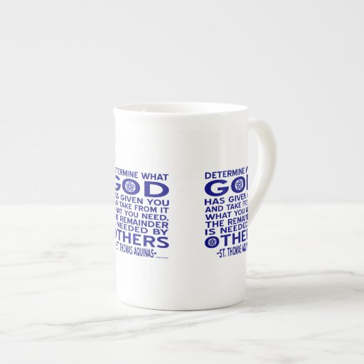 St. Thomas Aquinas Quote Porselein Kop (Voorkant rechts)