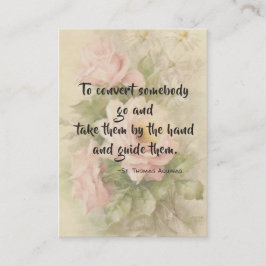 St. Thomas Aquinas Quote Rozen Heilige Kaart Visitekaartje