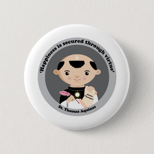 St. Thomas Aquinas Ronde Button 5,7 Cm (Voorkant)