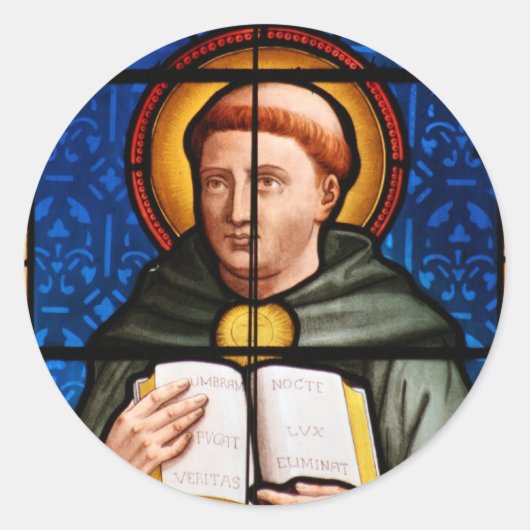 St. Thomas Aquinas Ronde Sticker (Voorkant)