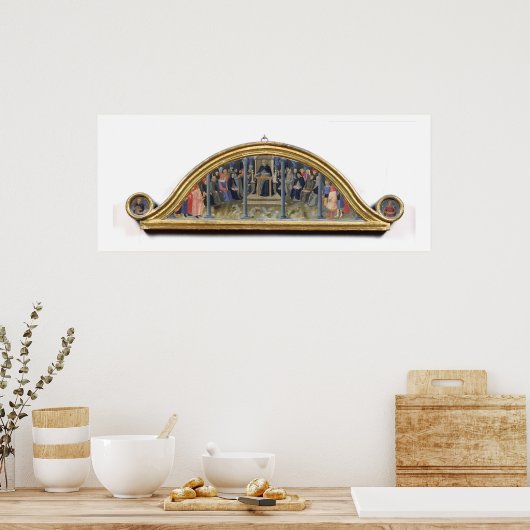 St. Thomas Aquinas Teaching (olie op het panel) Poster (Keuken)