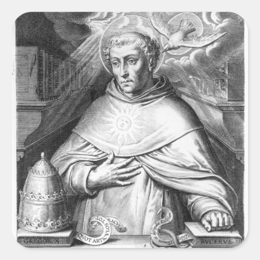 St. Thomas Aquinas Vierkante Sticker (Voorkant)
