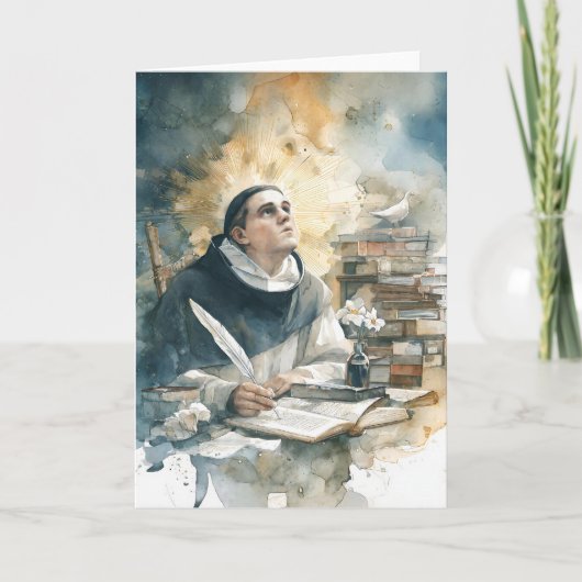 St. Thomas Aquinas with Quill Kaart (Voorkant)