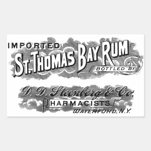  St. Thomas Bay Rum Adverteren Logo Label (Voorkant)