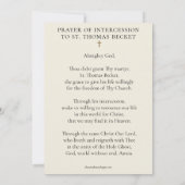 St. Thomas Becket-bidkaarten voor katholieken (Achterkant)