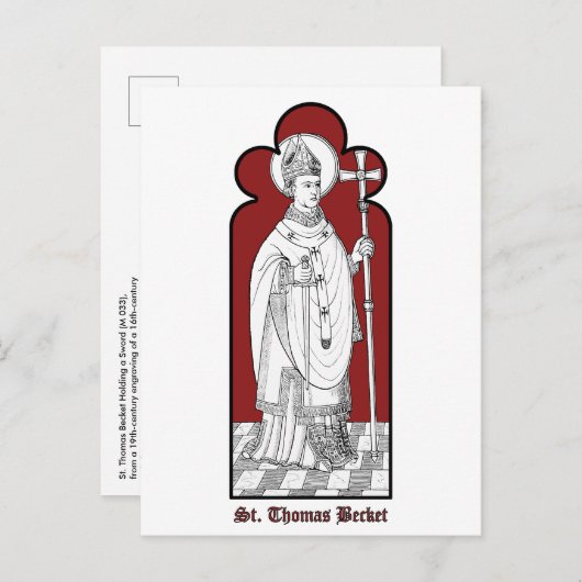 St. Thomas Becket Holding a Sword (M 033) Briefkaart (Voorkant / Achterkant)