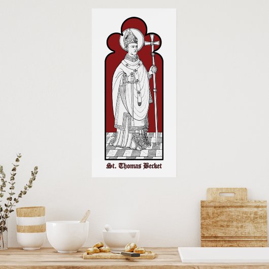 St. Thomas Becket Holding a Sword (M 033) Poster (Keuken)