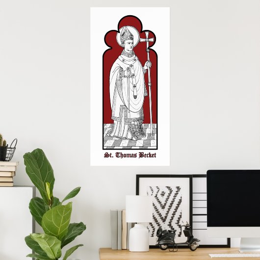 St. Thomas Becket Holding a Sword (M 033) Poster (Thuiskantoor)