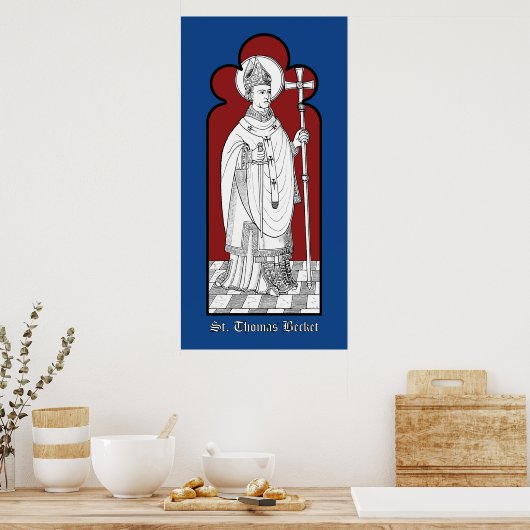 St. Thomas Becket Holding a Sword (M 033) Poster (Keuken)