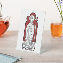 St. Thomas Becket Holding a Sword (M 033) Reclamebord Met Voetstuk