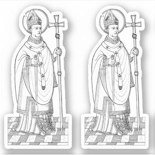 St. Thomas Becket Holding a Sword (M 033) Sticker (Voorkant)