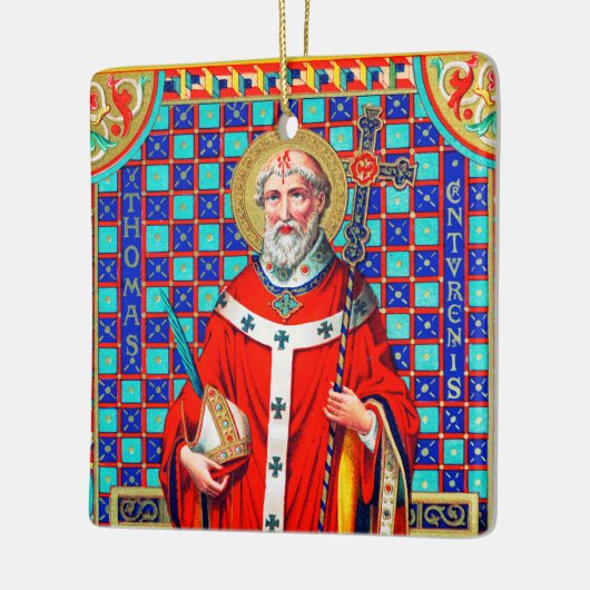 St. Thomas Becket in Red Chasuble (K 34) Keramisch Ornament (Links)