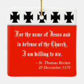 St. Thomas Becket in Red Chasuble (K 34) Keramisch Ornament (Achterkant)