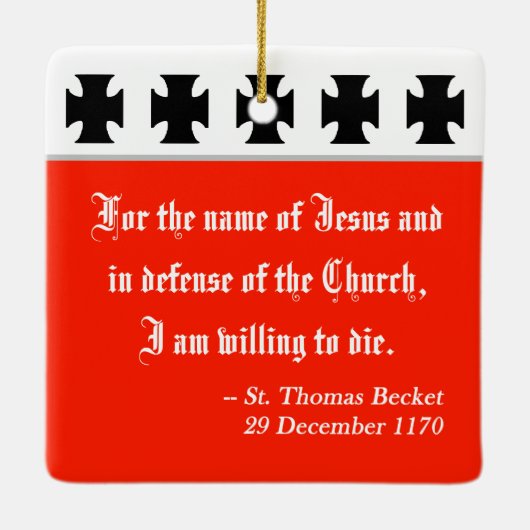 St. Thomas Becket in Red Chasuble (K 34) Keramisch Ornament (Achterkant)