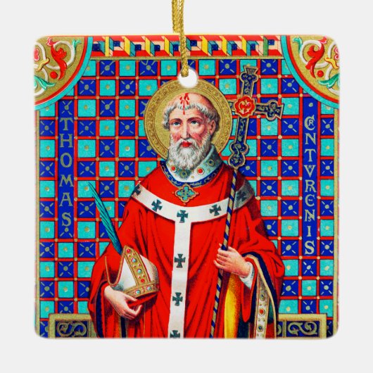 St. Thomas Becket in Red Chasuble (K 34) Keramisch Ornament (Voorkant)