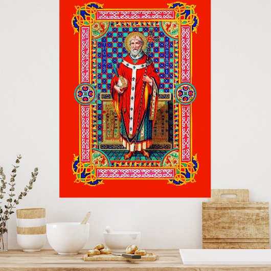 St. Thomas Becket in Red Chasuble (K 34) Poster (Keuken)