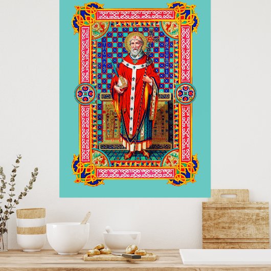 St. Thomas Becket in Red Chasuble (K 34) Poster (Keuken)