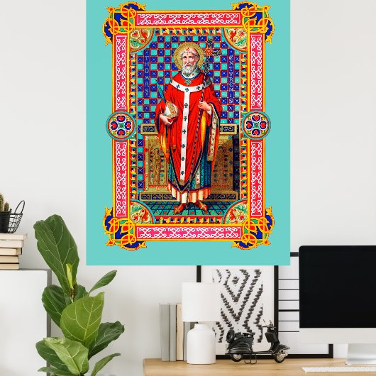 St. Thomas Becket in Red Chasuble (K 34) Poster (Thuiskantoor)