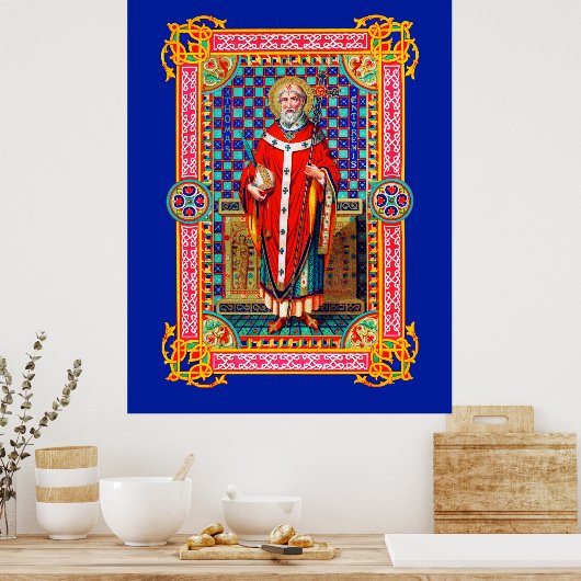 St. Thomas Becket in Red Chasuble (K 34) Poster (Keuken)