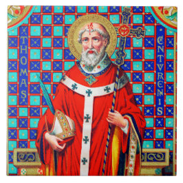 St. Thomas Becket in Red Chasuble (K 34) Tegeltje