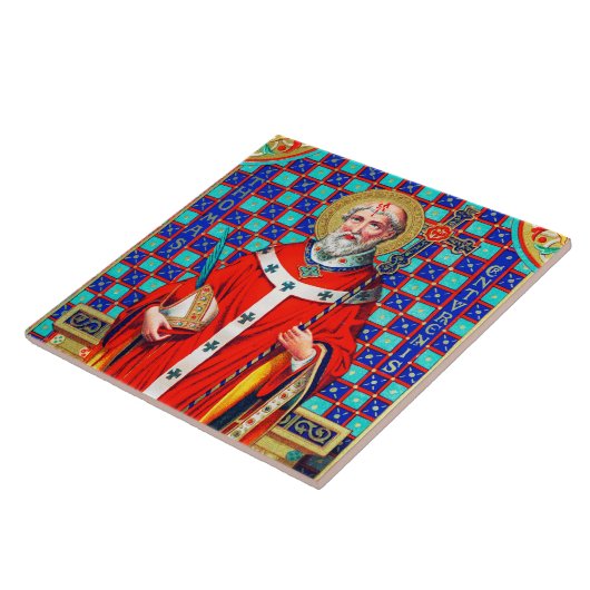 St. Thomas Becket in Red Chasuble (K 34) Tegeltje (Zijkant)