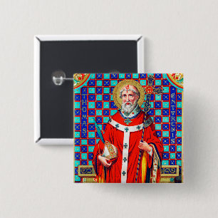 St. Thomas Becket in Red Chasuble (K 34) Vierkante Button 5,1 Cm