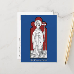 St. Thomas Becket met een zwaard vasthoudend (M 03 Briefkaart