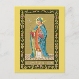 St. Thomas Becket met zwaard in Miter (P 005) Briefkaart