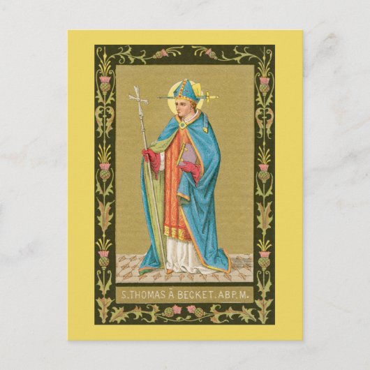 St. Thomas Becket met zwaard in Miter (P 005) Briefkaart (Voorkant)