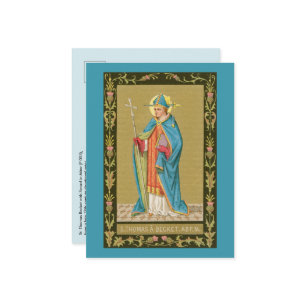 St. Thomas Becket met zwaard in Miter (P 005) Briefkaart
