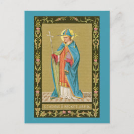 St. Thomas Becket met zwaard in Miter (P 005) Briefkaart