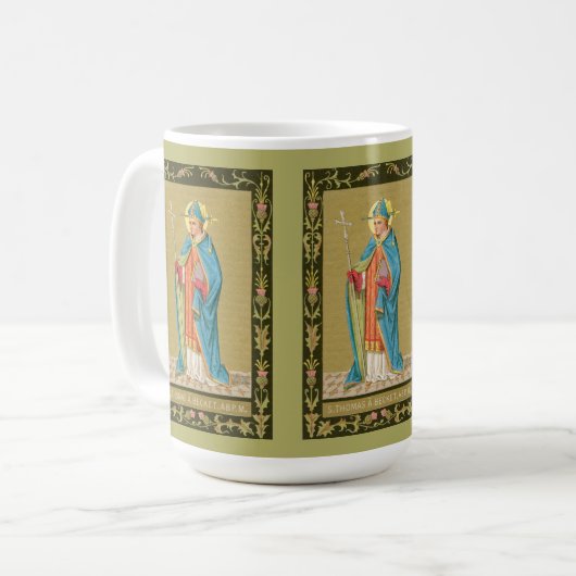 St. Thomas Becket met zwaard in Miter (P 005) Koffiemok (Voorkant links)