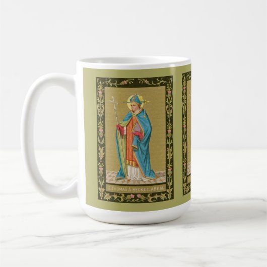St. Thomas Becket met zwaard in Miter (P 005) Koffiemok (Links)