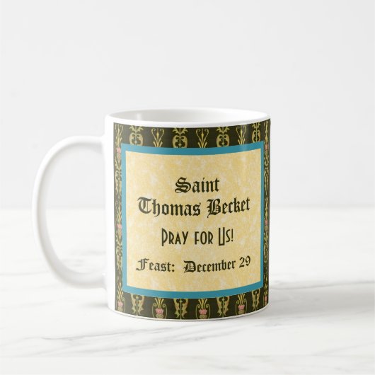 St. Thomas Becket met zwaard in Miter (P 005) Koffiemok (Links)