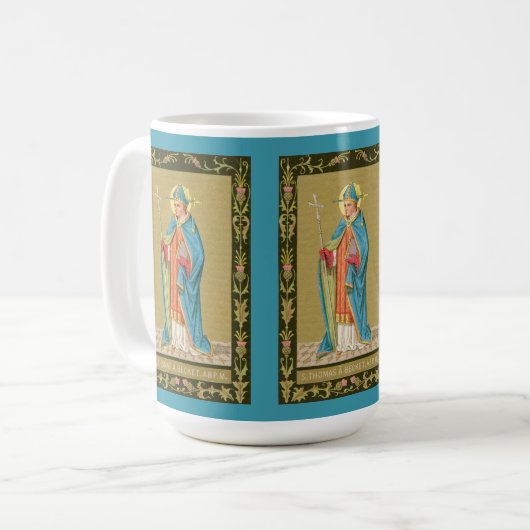 St. Thomas Becket met zwaard in Miter (P 005) Koffiemok (Voorkant links)
