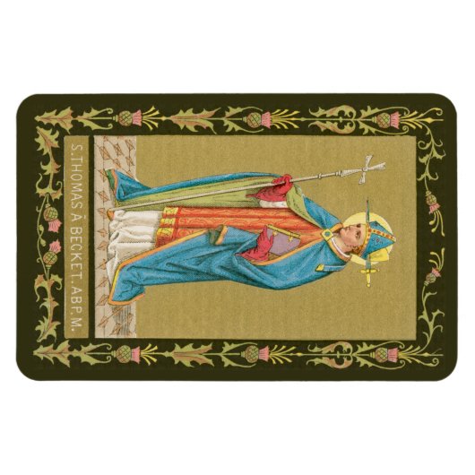 St. Thomas Becket met zwaard in Miter (P 005) Magneet (Horizontaal)