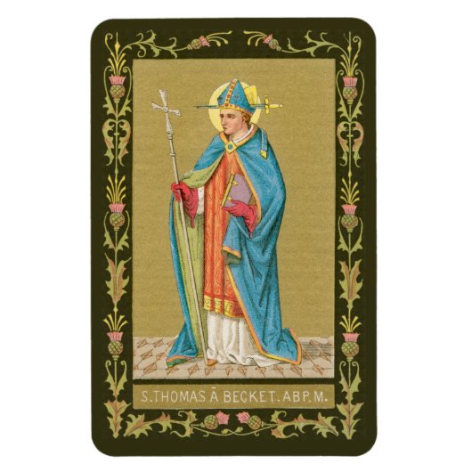 St. Thomas Becket met zwaard in Miter (P 005) Magneet (Verticaal)