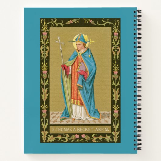 St. Thomas Becket met zwaard in Miter (P 005) Notitieboek (Achterkant)