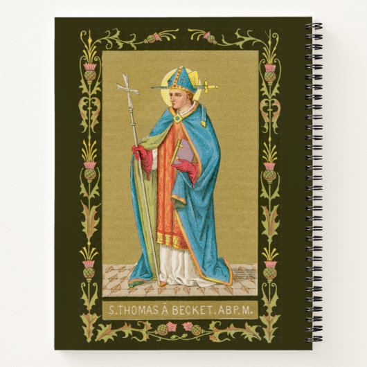 St. Thomas Becket met zwaard in Miter (P 005) Notitieboek (Achterkant)