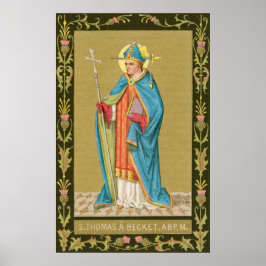 St. Thomas Becket met zwaard in Miter (P 005) Poster