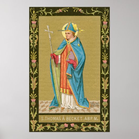 St. Thomas Becket met zwaard in Miter (P 005) Poster (Voorkant)