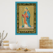 St. Thomas Becket met zwaard in Miter (P 005) Poster (Keuken)