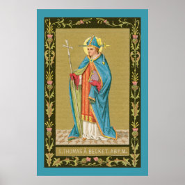 St. Thomas Becket met zwaard in Miter (P 005) Poster