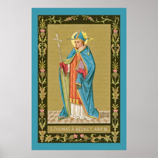St. Thomas Becket met zwaard in Miter (P 005) Poster (Voorkant)